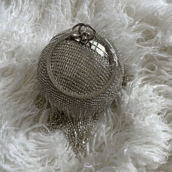 Dazzling Crystal Fringe Ball Bangle Clutch Purse • NWOT - Picture 13 of 13